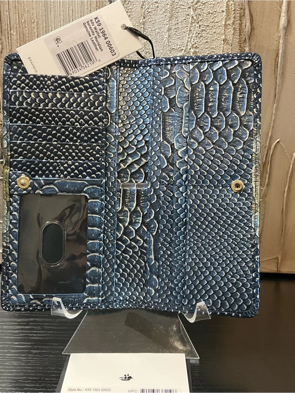 Brahmin Ady SERENITY MERIDIAN Slim Wallet Genuine Leather